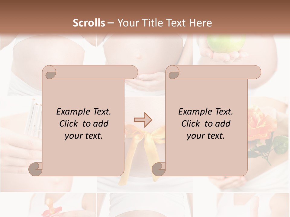 A Pregnant Woman Holding A Flower And A Knife PowerPoint Template