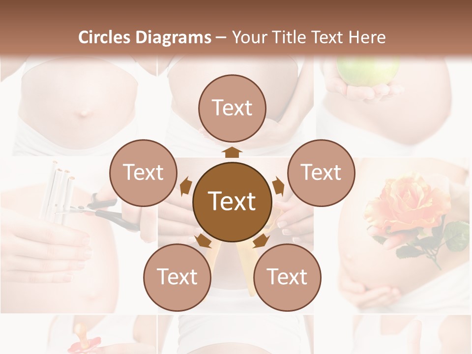 A Pregnant Woman Holding A Flower And A Knife PowerPoint Template