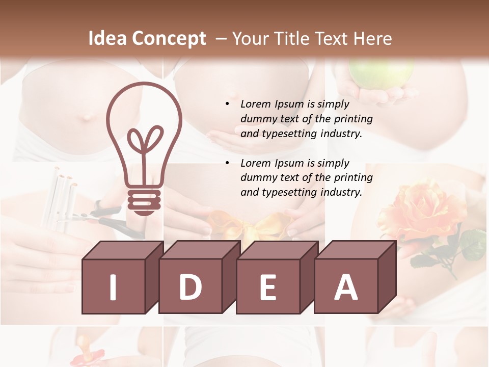 A Pregnant Woman Holding A Flower And A Knife PowerPoint Template