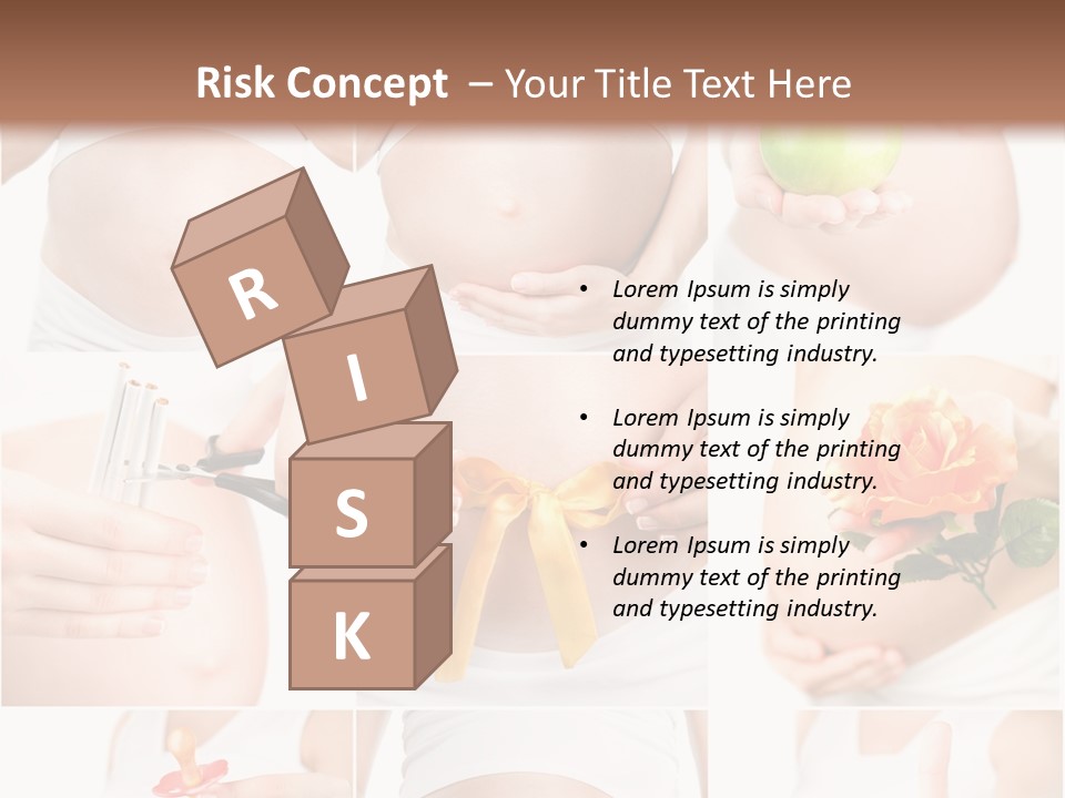 A Pregnant Woman Holding A Flower And A Knife PowerPoint Template