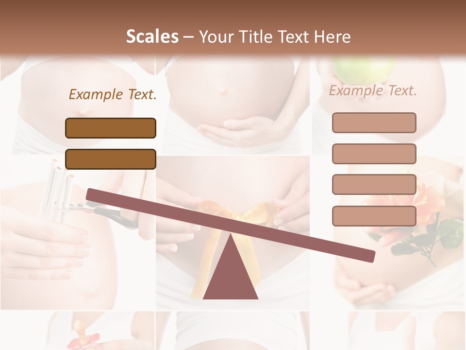 A Pregnant Woman Holding A Flower And A Knife PowerPoint Template