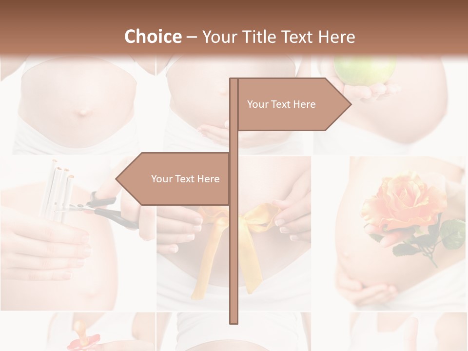 A Pregnant Woman Holding A Flower And A Knife PowerPoint Template