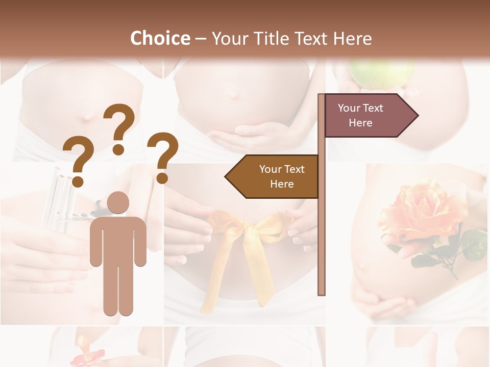 A Pregnant Woman Holding A Flower And A Knife PowerPoint Template