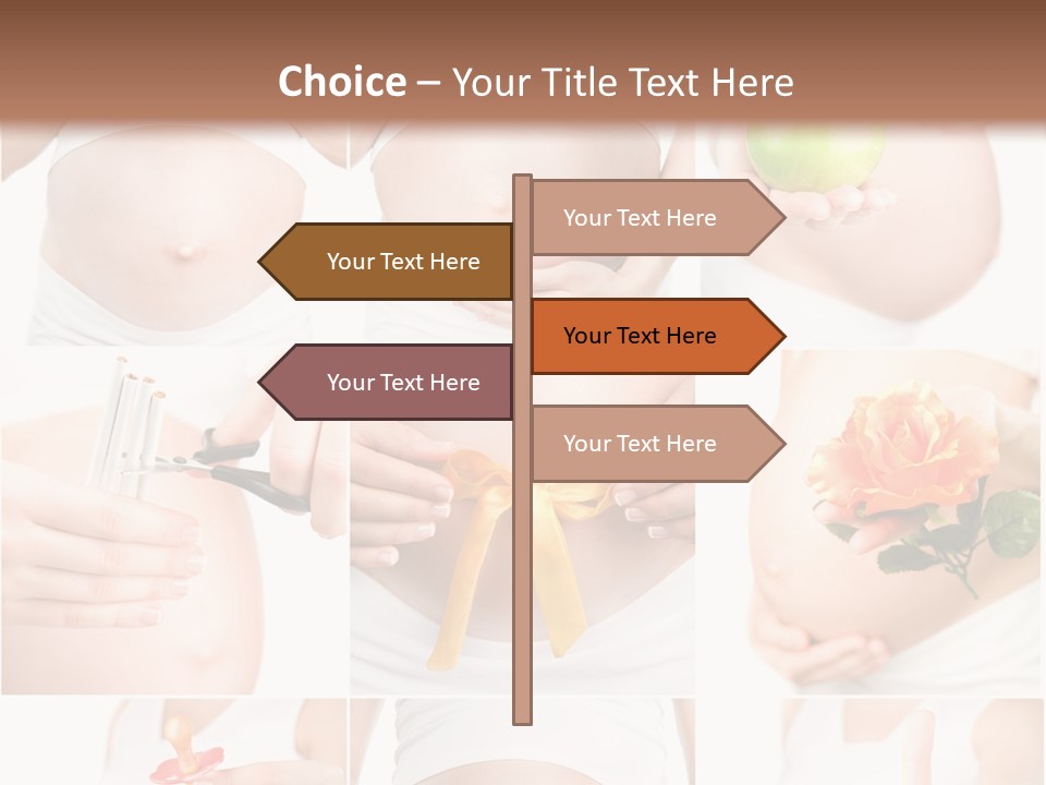 A Pregnant Woman Holding A Flower And A Knife PowerPoint Template