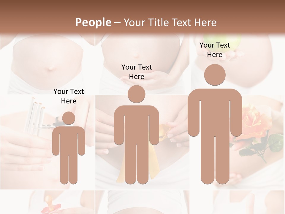 A Pregnant Woman Holding A Flower And A Knife PowerPoint Template