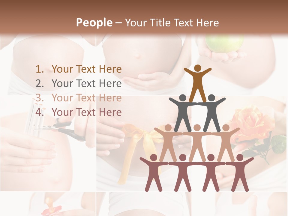 A Pregnant Woman Holding A Flower And A Knife PowerPoint Template