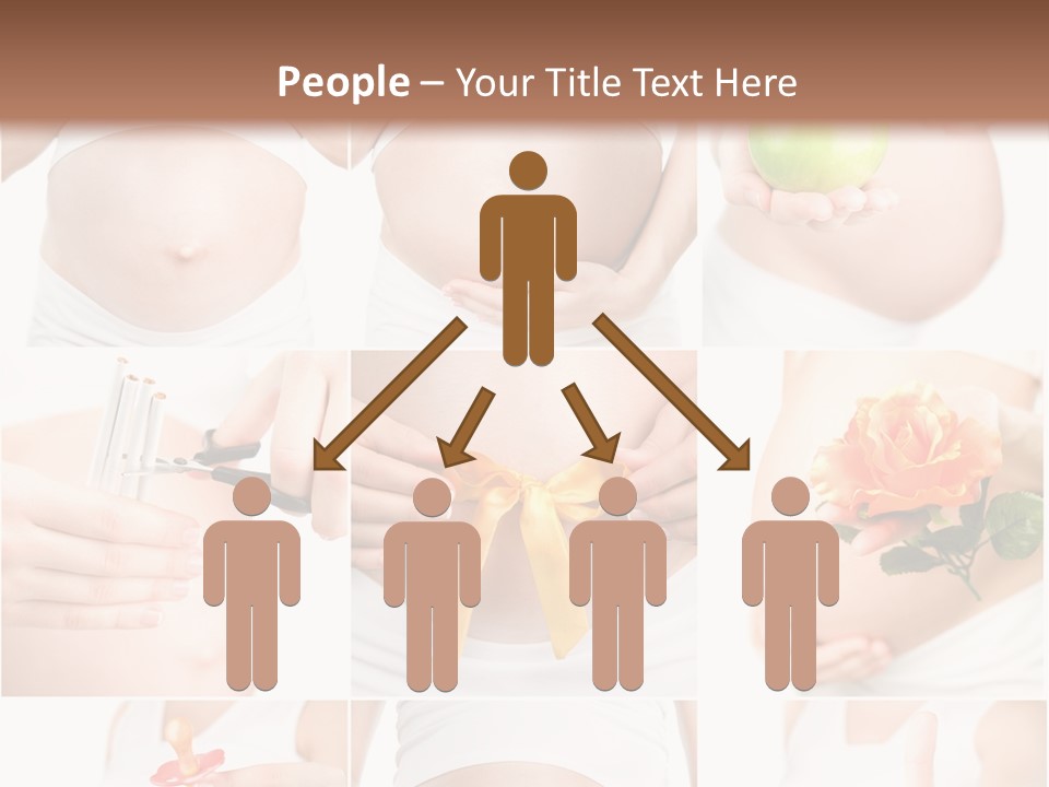 A Pregnant Woman Holding A Flower And A Knife PowerPoint Template