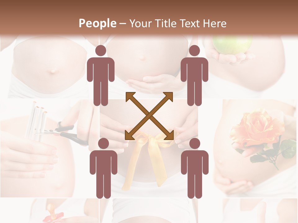 A Pregnant Woman Holding A Flower And A Knife PowerPoint Template