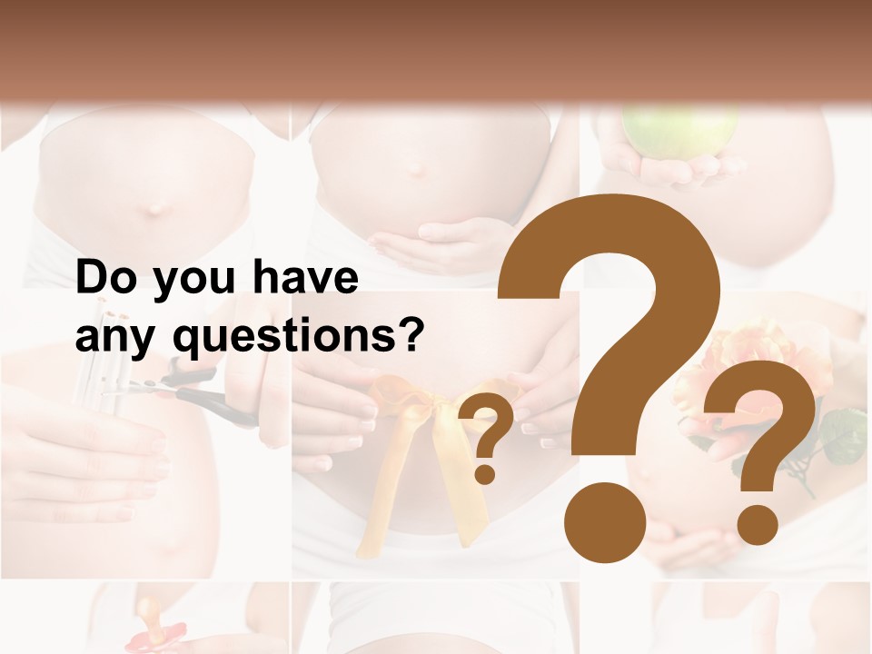 A Pregnant Woman Holding A Flower And A Knife PowerPoint Template