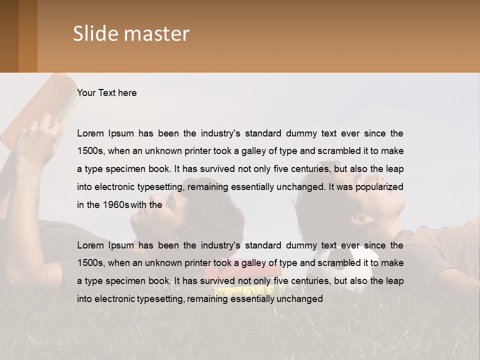 A Couple Of People Laying On Top Of A Lush Green Field PowerPoint Template