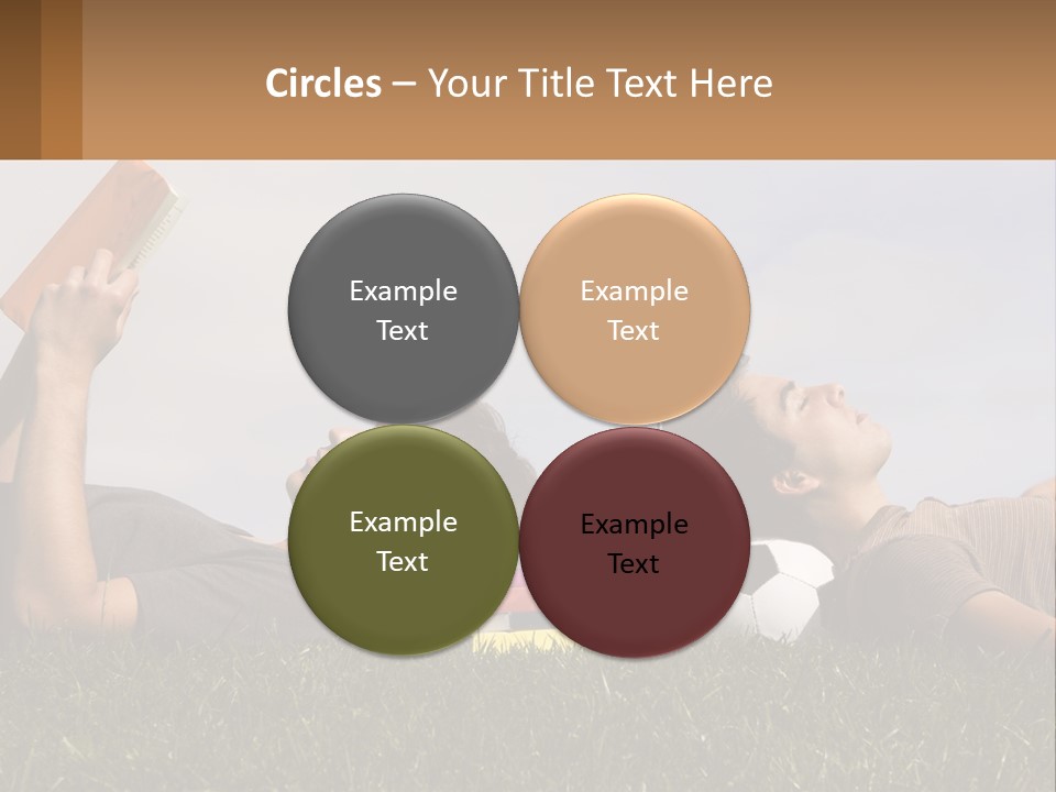 A Couple Of People Laying On Top Of A Lush Green Field PowerPoint Template