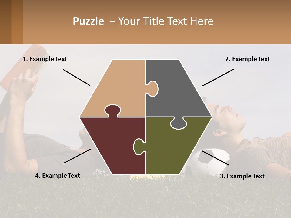 A Couple Of People Laying On Top Of A Lush Green Field PowerPoint Template