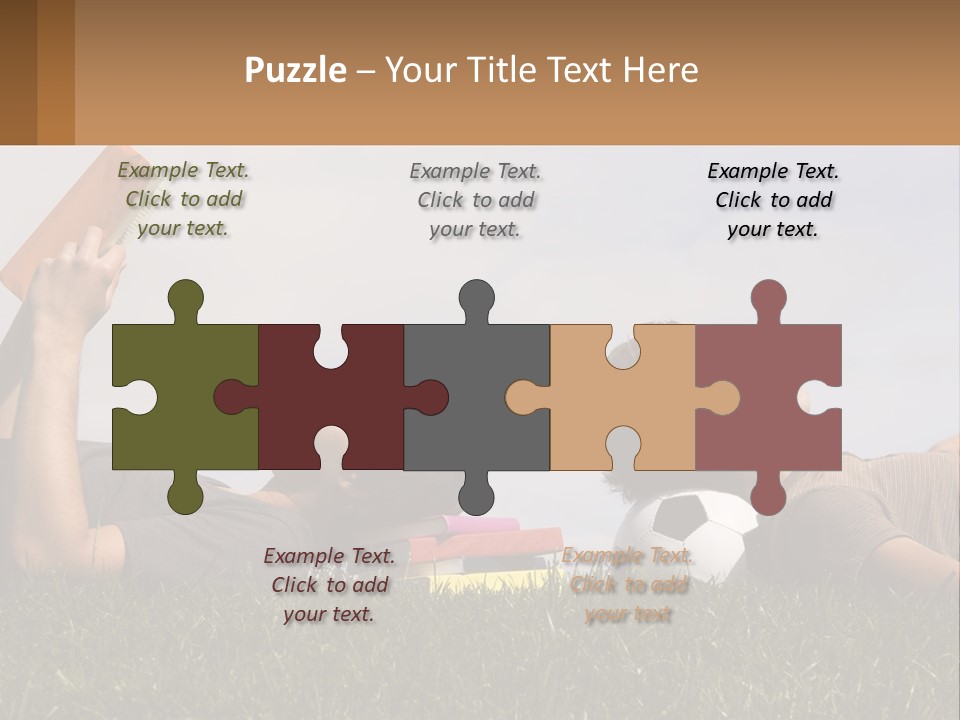 A Couple Of People Laying On Top Of A Lush Green Field PowerPoint Template