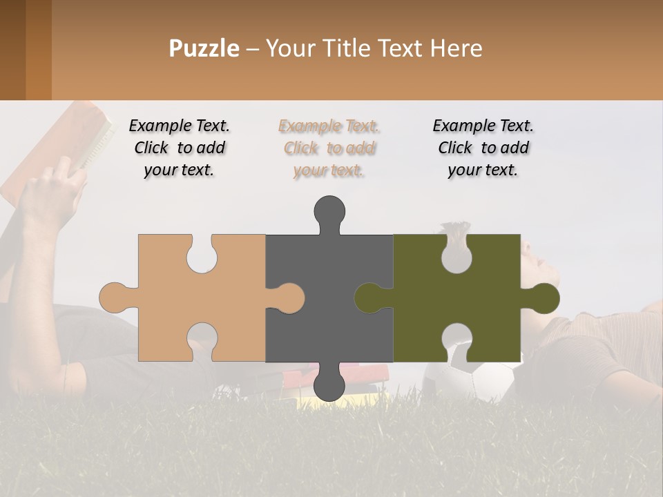 A Couple Of People Laying On Top Of A Lush Green Field PowerPoint Template