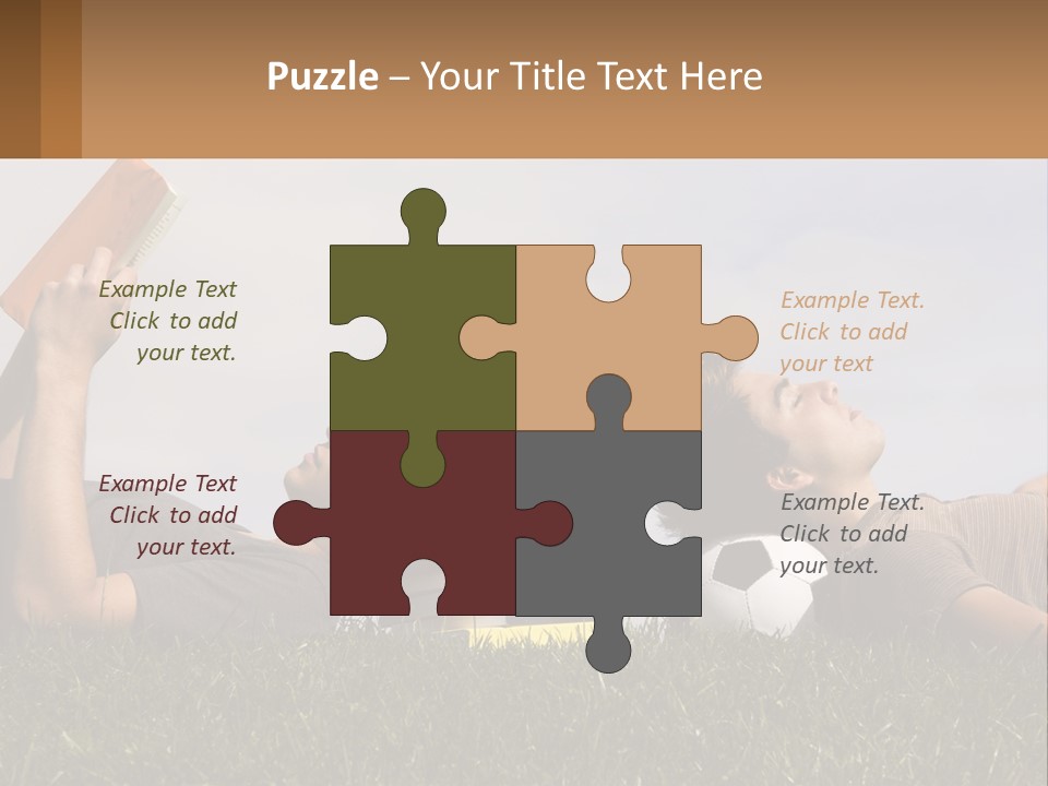 A Couple Of People Laying On Top Of A Lush Green Field PowerPoint Template