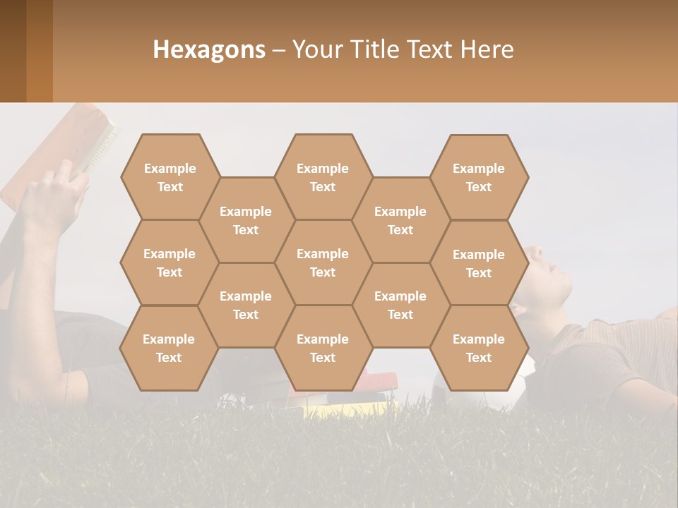 A Couple Of People Laying On Top Of A Lush Green Field PowerPoint Template