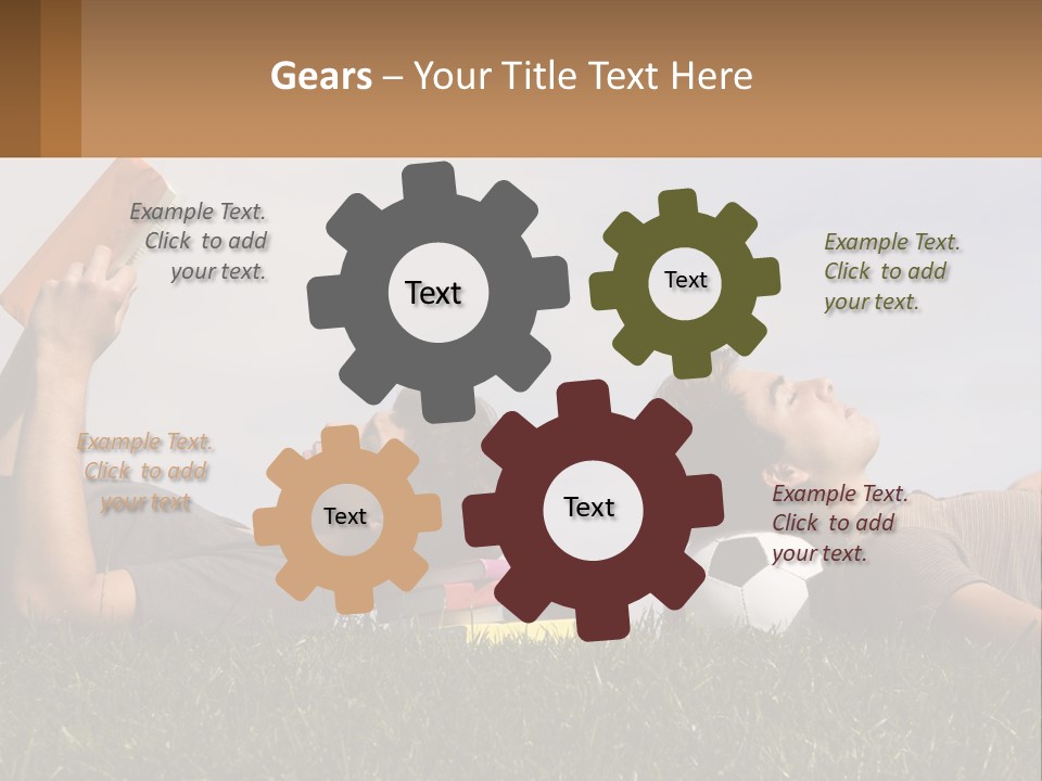 A Couple Of People Laying On Top Of A Lush Green Field PowerPoint Template