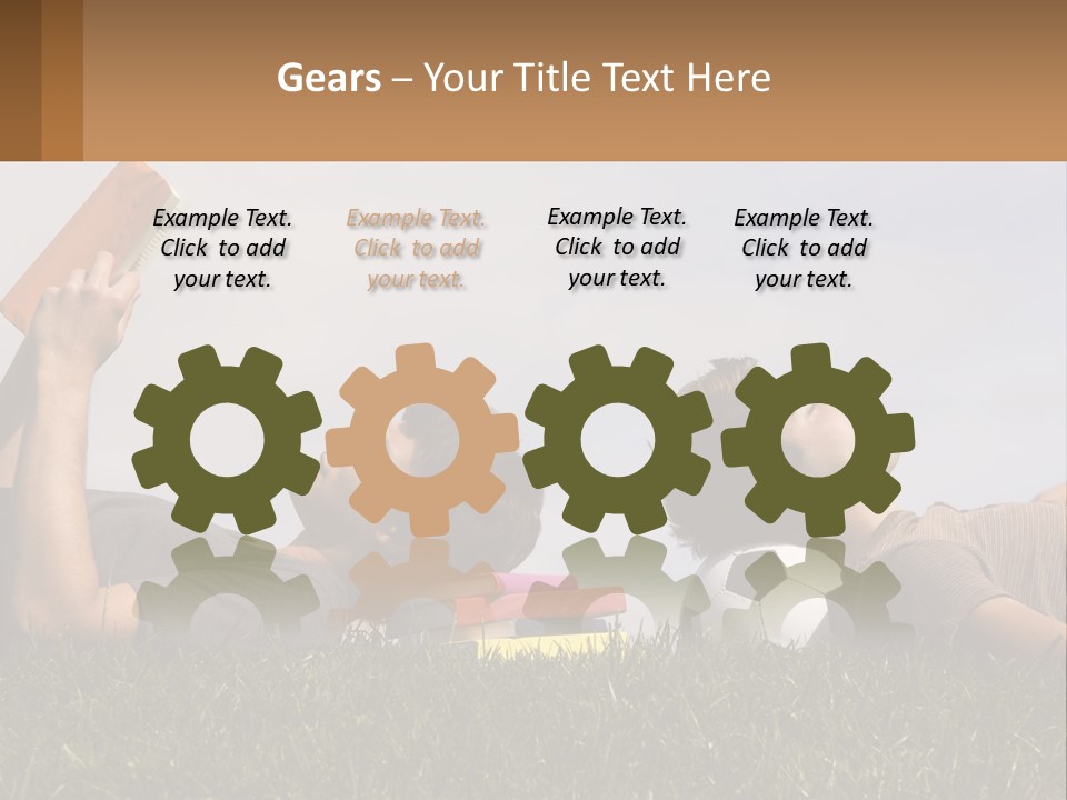 A Couple Of People Laying On Top Of A Lush Green Field PowerPoint Template