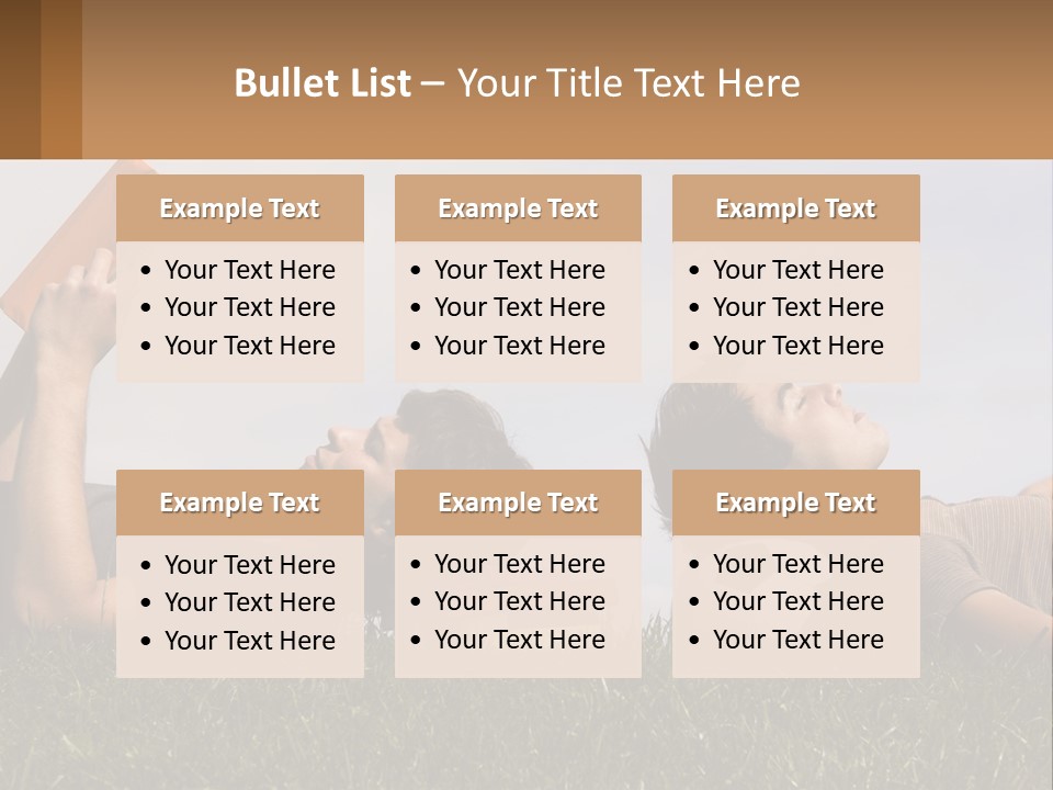 A Couple Of People Laying On Top Of A Lush Green Field PowerPoint Template