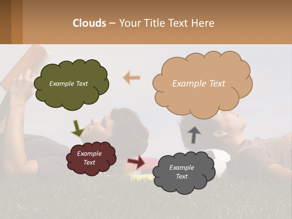 A Couple Of People Laying On Top Of A Lush Green Field PowerPoint Template