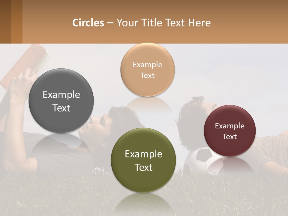 A Couple Of People Laying On Top Of A Lush Green Field PowerPoint Template