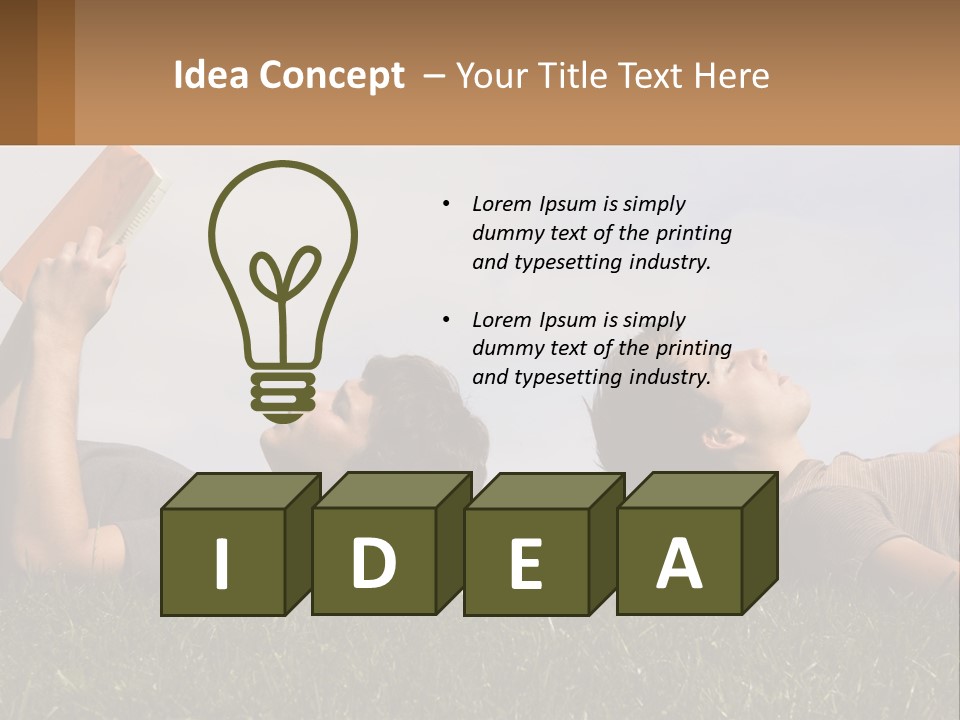 A Couple Of People Laying On Top Of A Lush Green Field PowerPoint Template