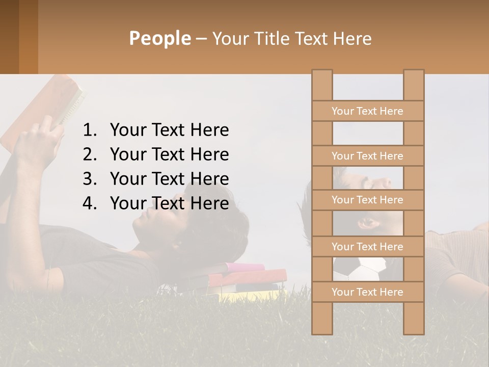 A Couple Of People Laying On Top Of A Lush Green Field PowerPoint Template