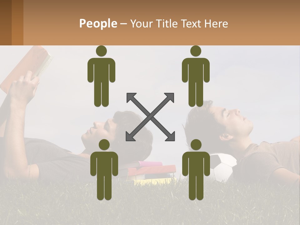 A Couple Of People Laying On Top Of A Lush Green Field PowerPoint Template