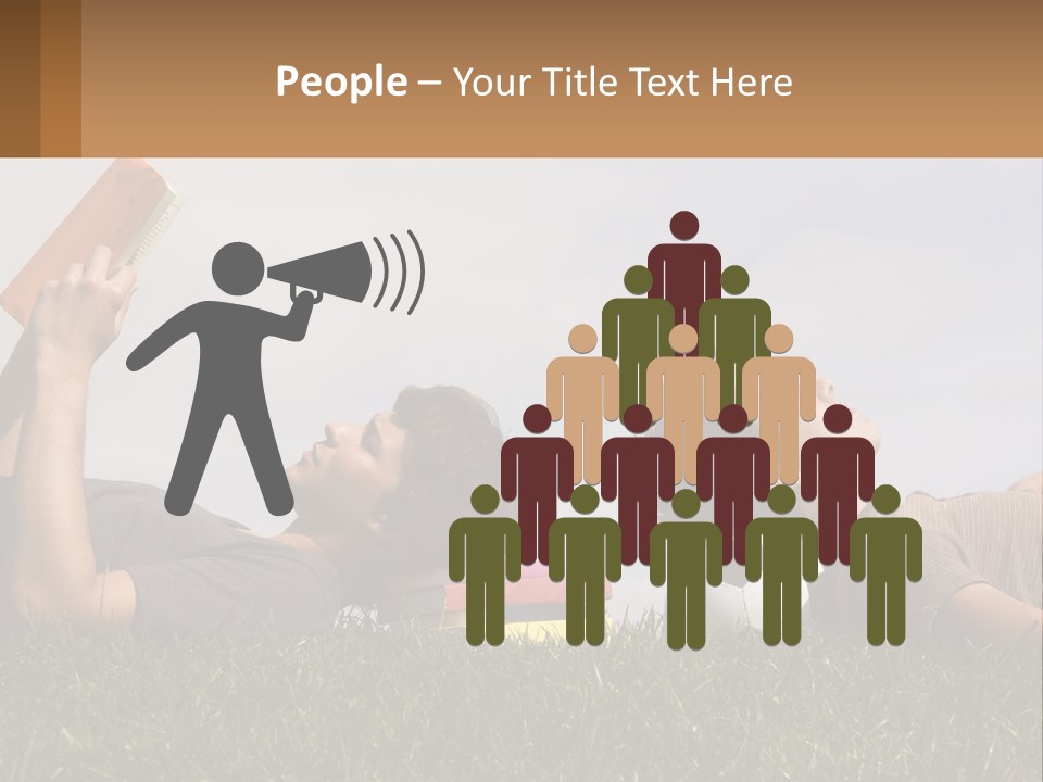 A Couple Of People Laying On Top Of A Lush Green Field PowerPoint Template