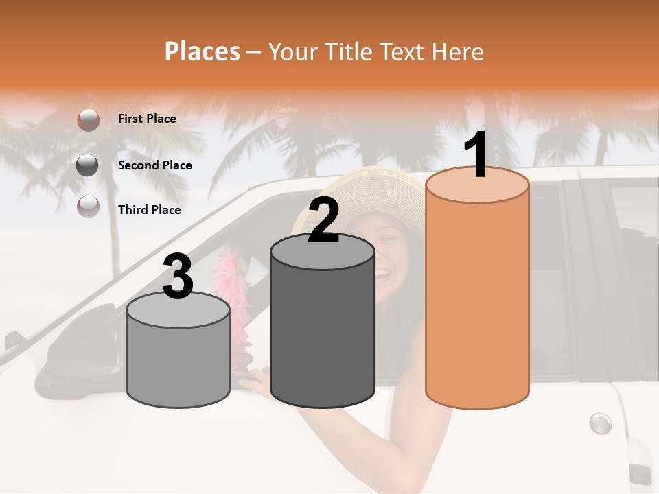 A Woman In A Hat Is Sitting In A Car PowerPoint Template