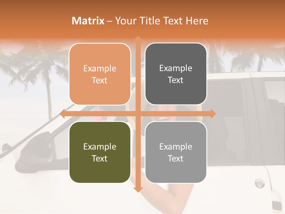 A Woman In A Hat Is Sitting In A Car PowerPoint Template