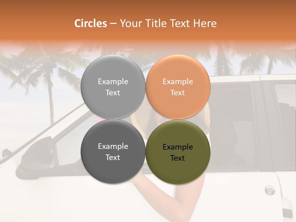 A Woman In A Hat Is Sitting In A Car PowerPoint Template