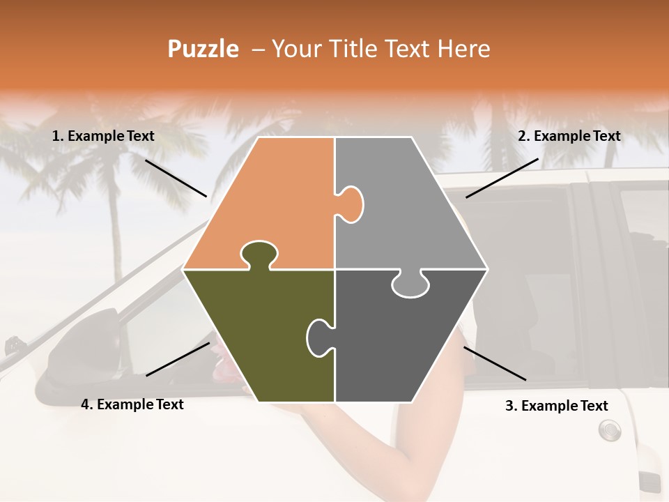 A Woman In A Hat Is Sitting In A Car PowerPoint Template