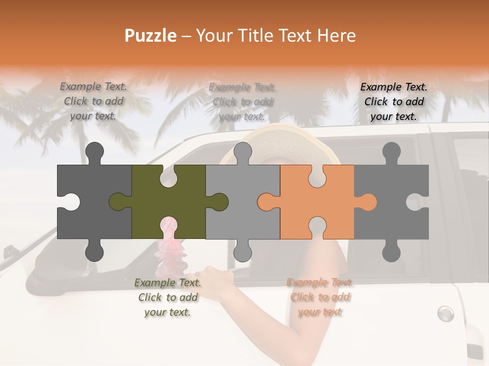 A Woman In A Hat Is Sitting In A Car PowerPoint Template