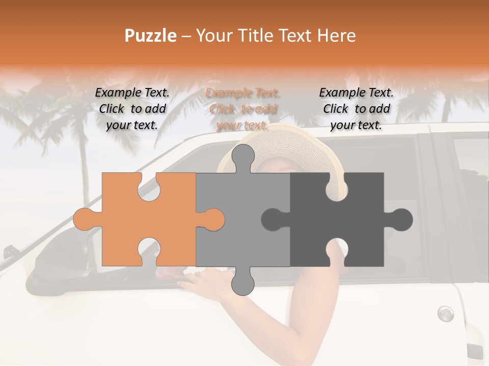 A Woman In A Hat Is Sitting In A Car PowerPoint Template