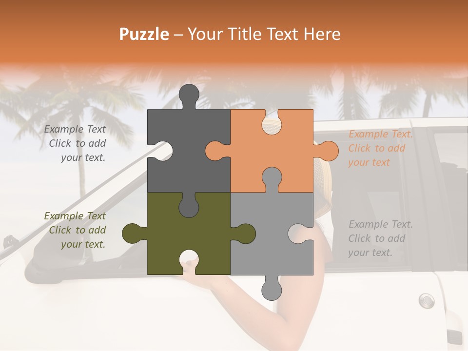 A Woman In A Hat Is Sitting In A Car PowerPoint Template