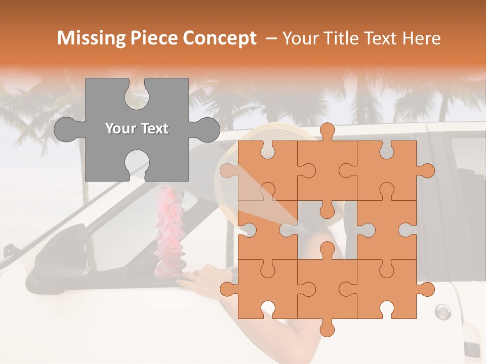 A Woman In A Hat Is Sitting In A Car PowerPoint Template