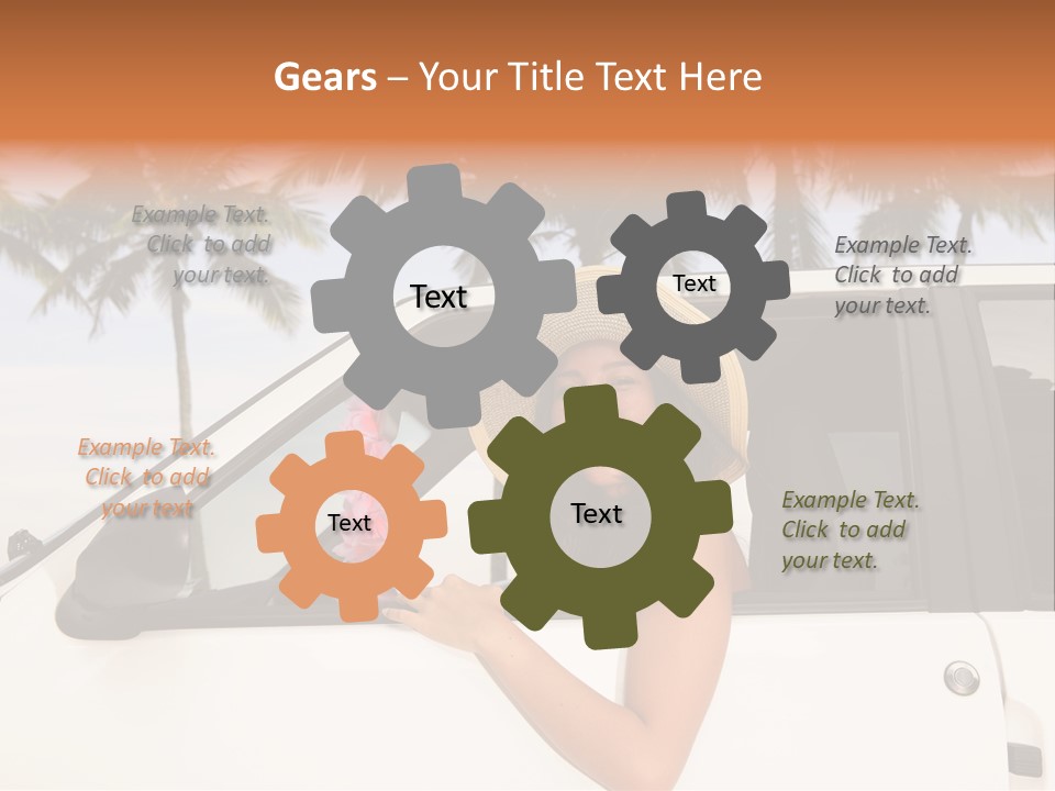 A Woman In A Hat Is Sitting In A Car PowerPoint Template