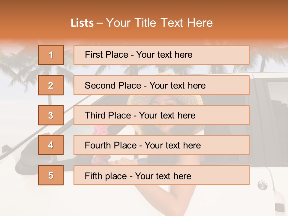 A Woman In A Hat Is Sitting In A Car PowerPoint Template