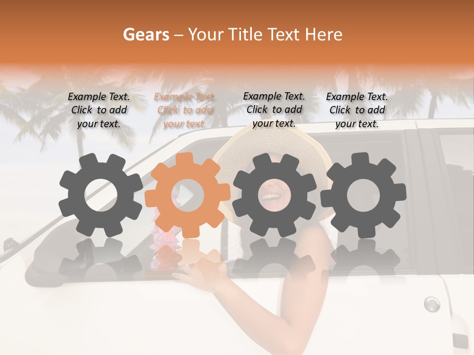 A Woman In A Hat Is Sitting In A Car PowerPoint Template