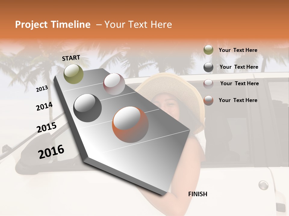 A Woman In A Hat Is Sitting In A Car PowerPoint Template