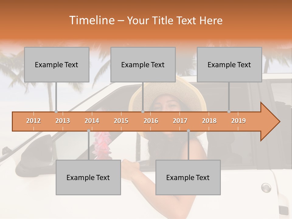 A Woman In A Hat Is Sitting In A Car PowerPoint Template