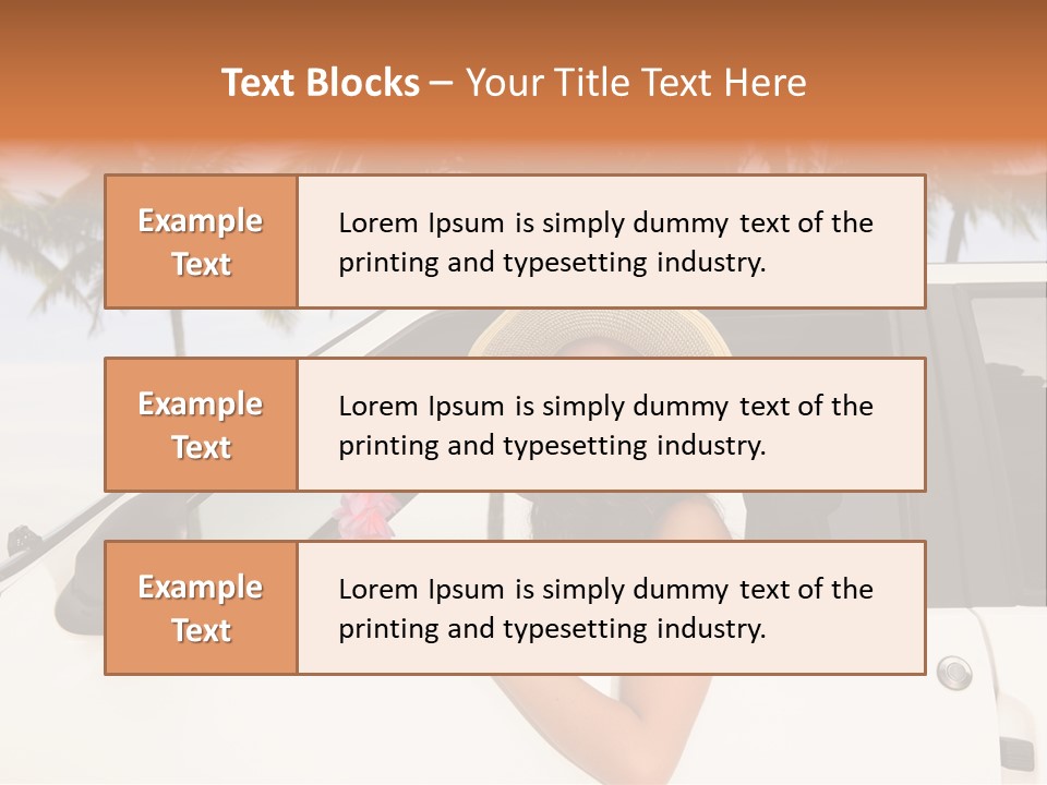 A Woman In A Hat Is Sitting In A Car PowerPoint Template