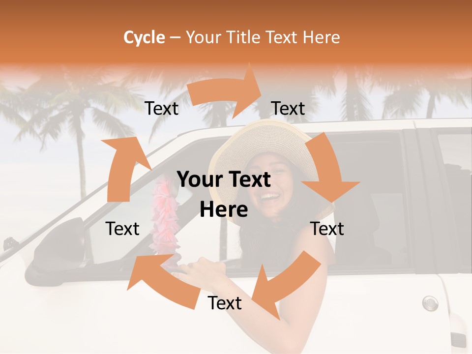 A Woman In A Hat Is Sitting In A Car PowerPoint Template