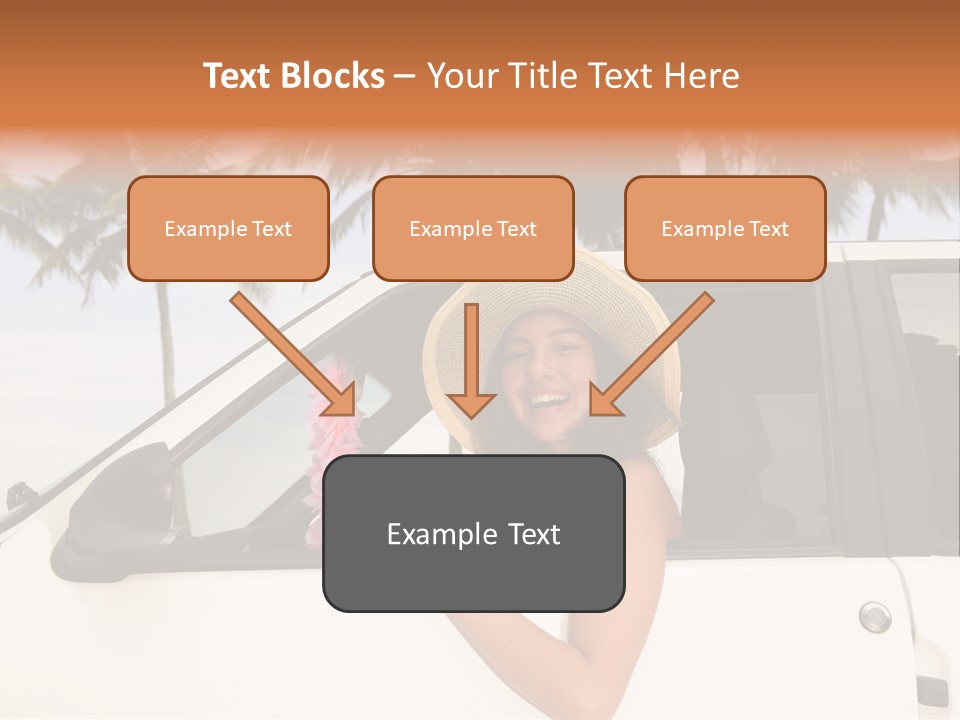 A Woman In A Hat Is Sitting In A Car PowerPoint Template