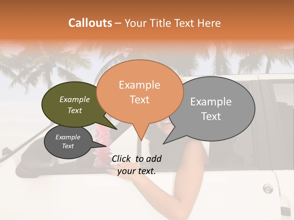 A Woman In A Hat Is Sitting In A Car PowerPoint Template