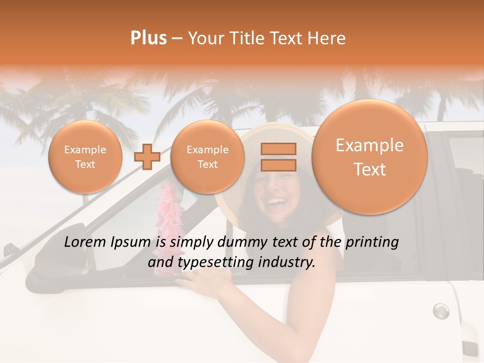 A Woman In A Hat Is Sitting In A Car PowerPoint Template