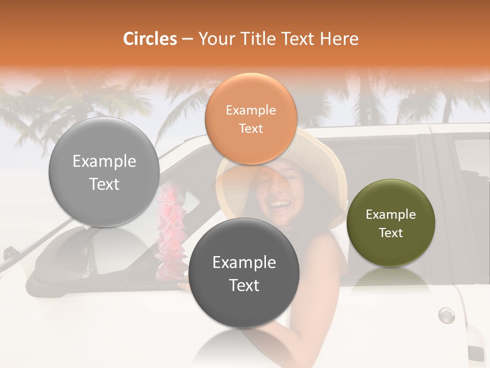 A Woman In A Hat Is Sitting In A Car PowerPoint Template