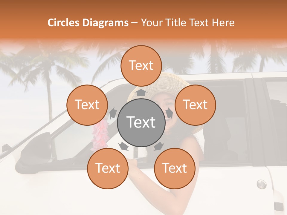 A Woman In A Hat Is Sitting In A Car PowerPoint Template