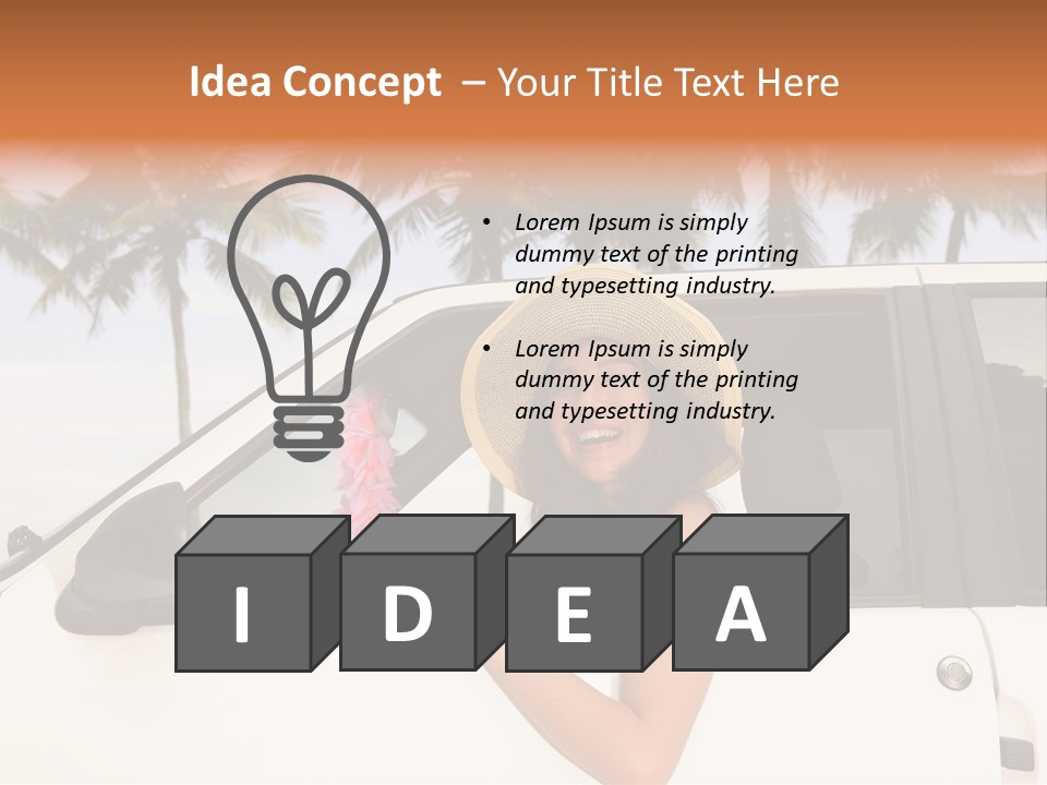 A Woman In A Hat Is Sitting In A Car PowerPoint Template